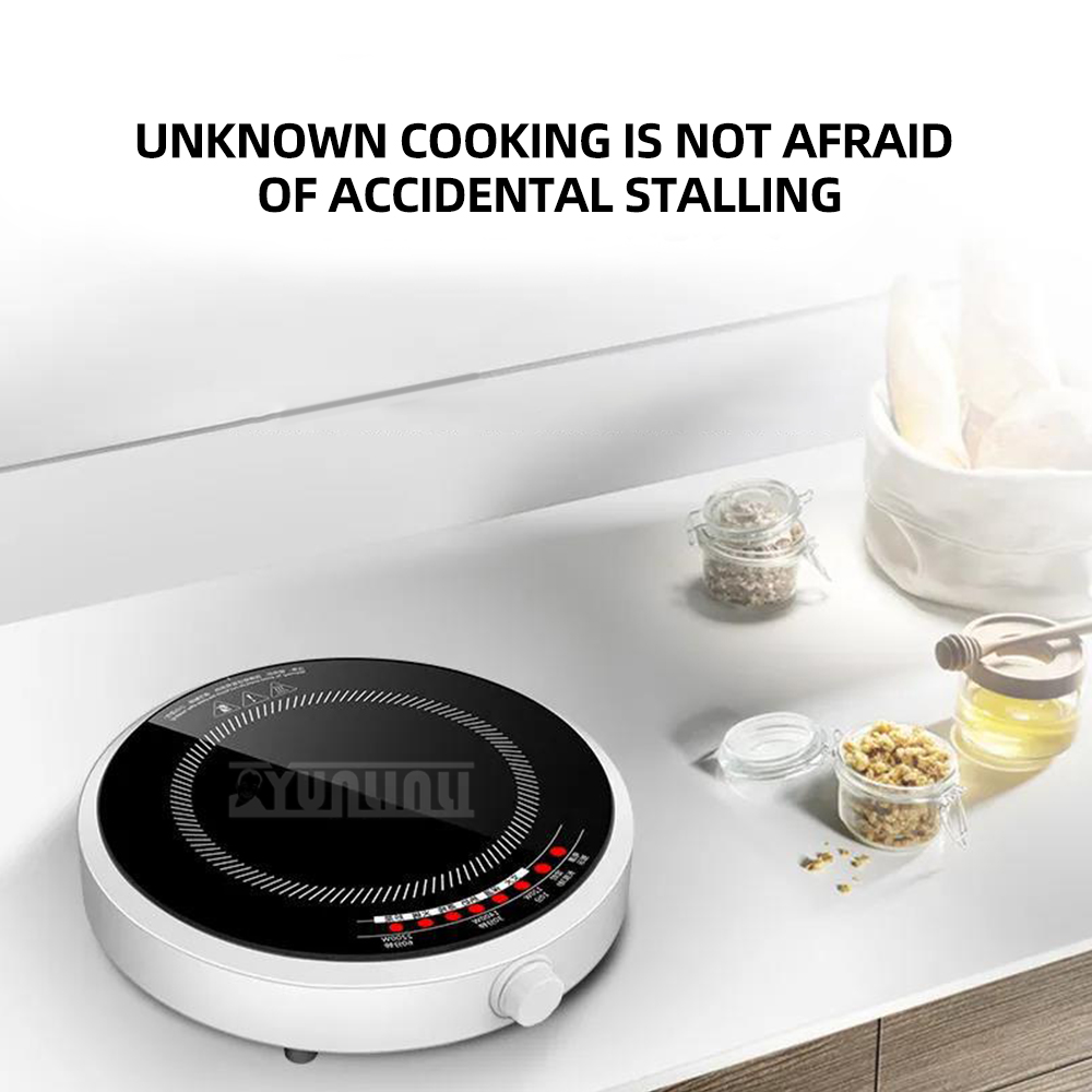 Induction Cooktop Portable - Fogão de indução inteligente redondo doméstico