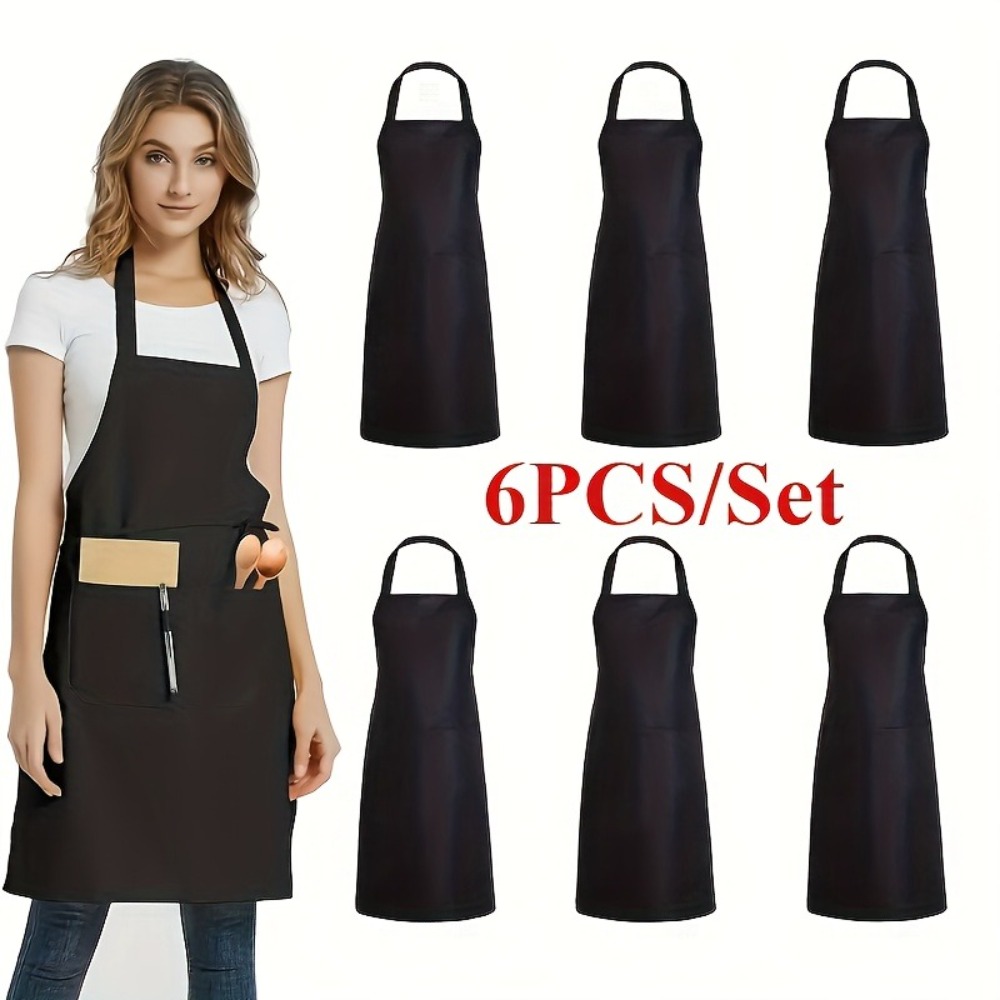 Kitchen Appliances Hobart - Conjunto de 6 Aventais Pretos de